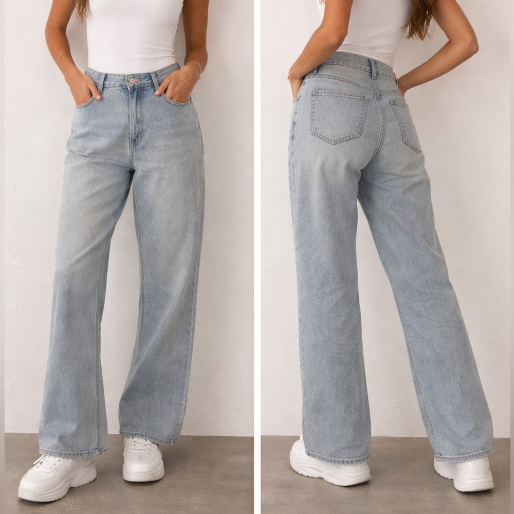 Rebecca Minkoff Women's Light Blue Wide Leg Jeans Size 12